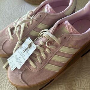 adidas Gazelle Women’s Pink Suede Sneakers with Cream Stripes